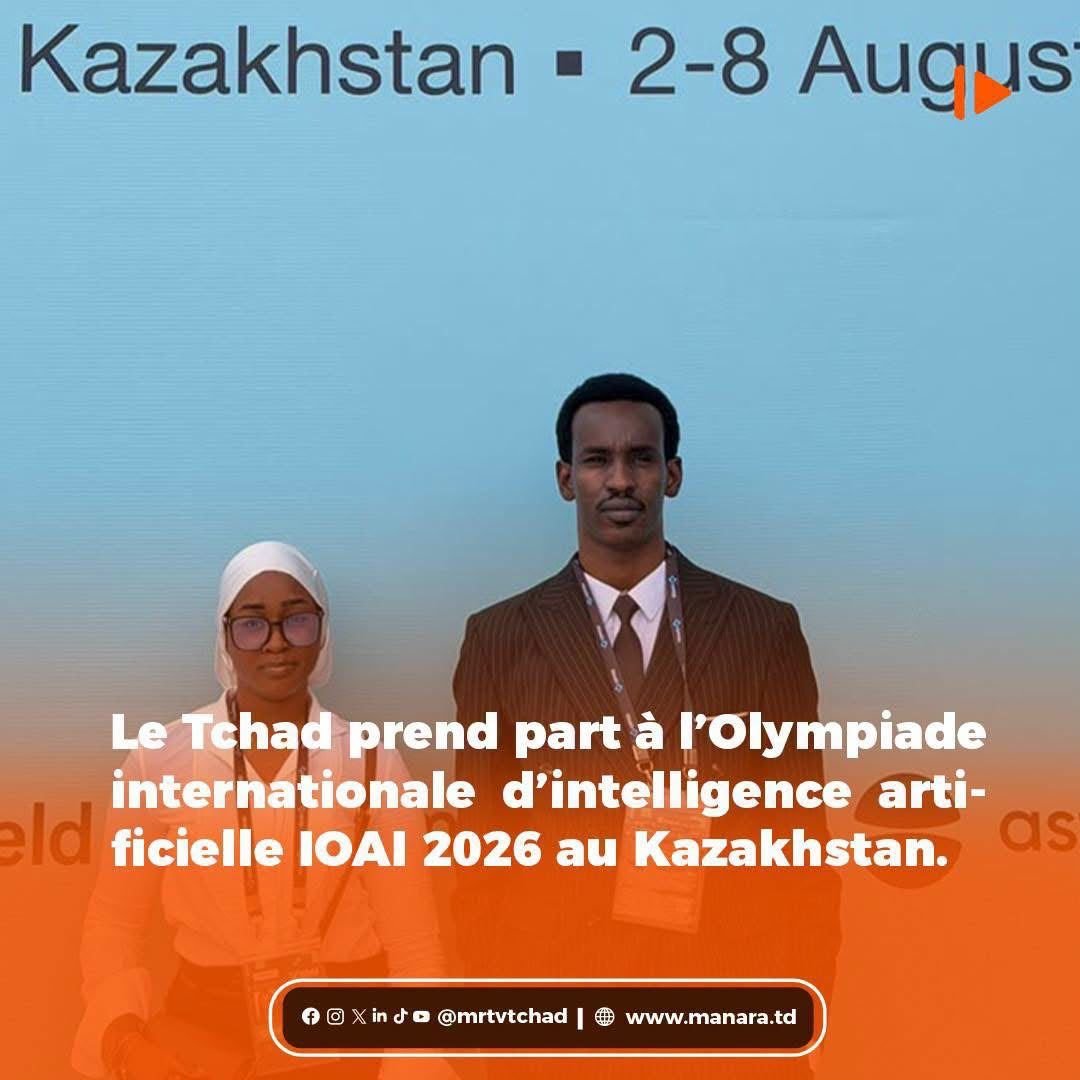 Visuel MRTV annonçant la participation du Tchad à l'IOAI 2026